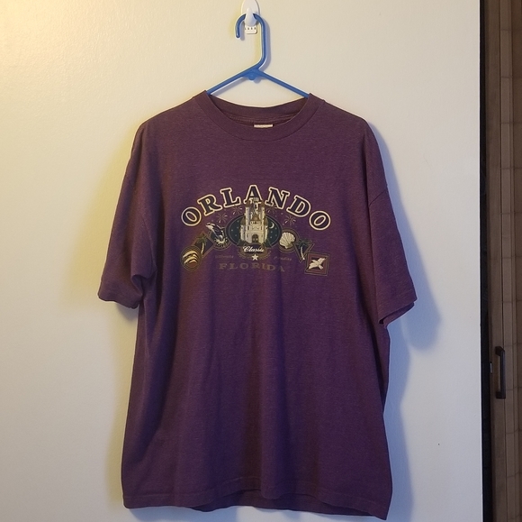 SOLD - Vintage Graphic Orlando Florida Purple Oversized T-shirt - Picture 1 of 9